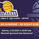 1.BK Humenné – BK Dolný Kubín 49:76 (30:29), 2. liga muži a Mladí muži U23, 05.10.2024