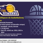 1.BK Humenné pozýva chlapcov do basketbalovej prípravky